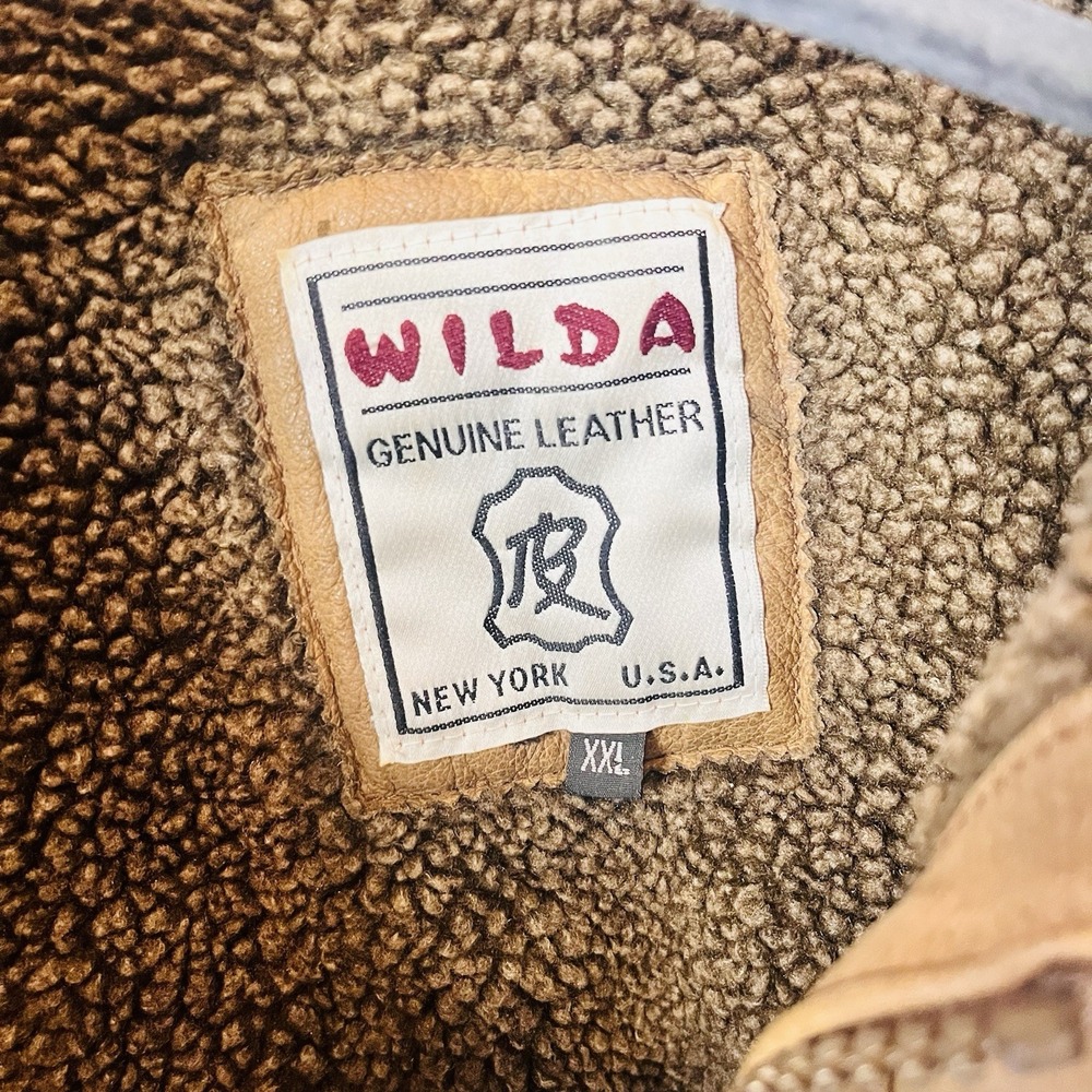 Vintage WILDA Genuine Leather Mens XXL Bomber /Aviator / Streetwear Jacket - Picture 5 of 14